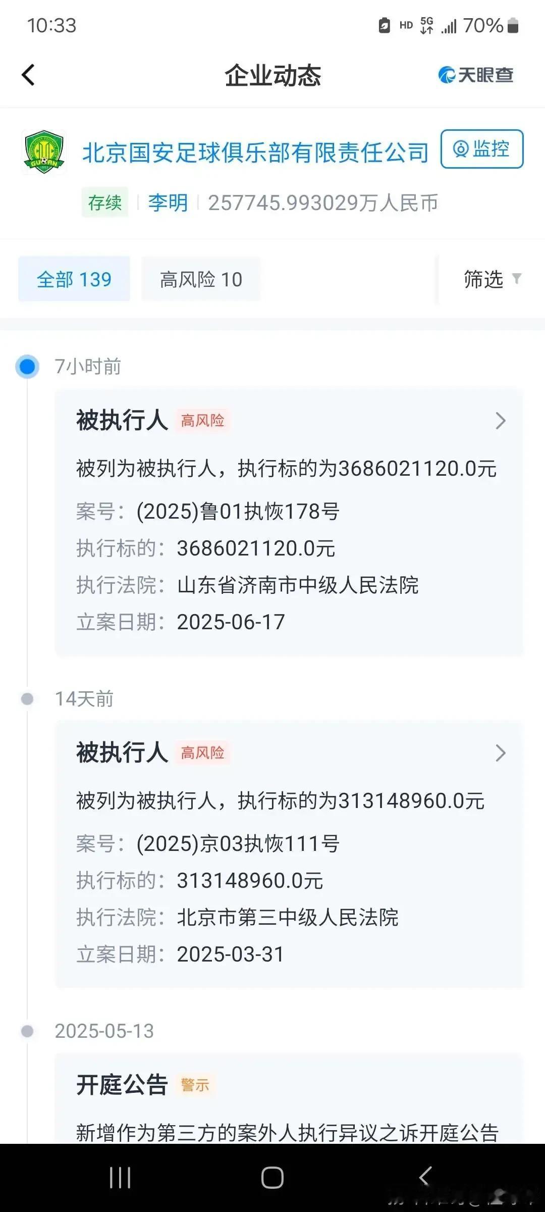 36亿惊天执行！中超领头羊北京国安突遭重创