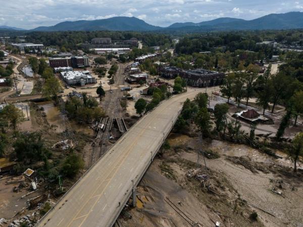 The ruins of Asheville, North Carolina, which was devastated by the flooding of Hurricane Helene